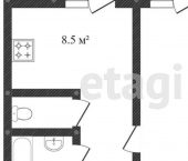 1-комн, 33кв м, этаж 2/5 Речной пр-кт, 23
