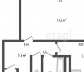 1-комн, 32кв м, этаж 5/5 Студенческий проезд, 17