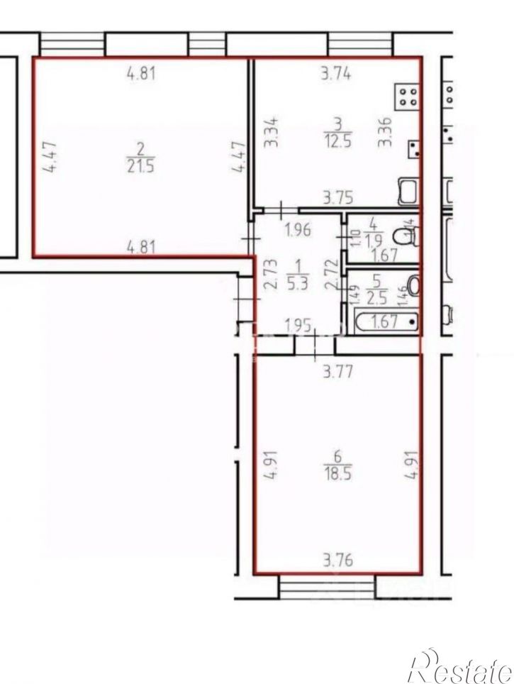 2-комн квартира Молодёжная улица, 2А,  д. 2А