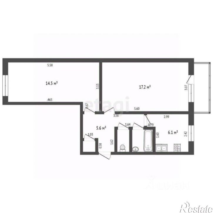 2-комн квартира ул Мира, 3,  д. 3